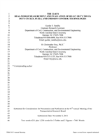 Cover of Real-World Measurement and Evaluation of Duty Cycles, Fuels, and Emission Control Technologies of Heavy-Duty Trucks