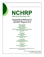 Cover of Supporting Material to NCHRP Report 674