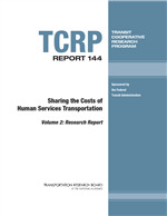 Cover of Sharing the Costs of Human Services Transportation: Volume 2: Research Report