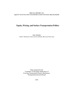 Cover of Equity, Pricing, and Surface Transportation Politics