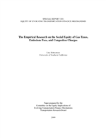 Cover of The Empirical Research on the Social Equity of Gas Taxes, Emissions Fees, and Congestion Charges