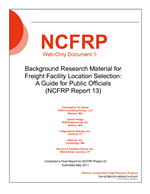 Cover of Background Research Material for Freight Facility Location Selection: A Guide for Public Officials (NCFRP Report 13)