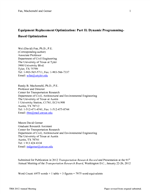 Cover of Optimization of Equipment Replacement: Dynamic Programming-Based Optimization