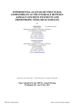 Cover of Analysis of Structural Compatibility at Interface Between Asphalt Concrete Pavements and Orthotropic Steel Deck Surfaces