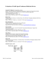 Cover of Evaluation of Traffic-Speed Deflectometers