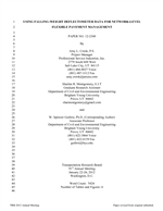 Cover of Use of Falling Weight Deflectometer Data for Network-Level Flexible Pavement Management