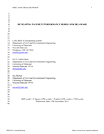 Cover of Developing Pavement Performance Models for Delaware