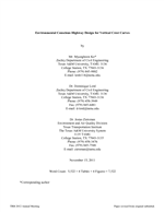 Cover of Environmentally Conscious Highway Design for Crest Vertical Curves