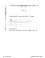 Cover of Empirical Evaluation of Economic Order Quantity Model for Choice of Shipment Size in Freight Transport