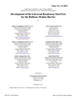 Cover of Development of Universal Breakaway Steel Post for Bullnose Median Barrier