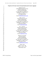 Cover of Properties of Pervious Concrete Incorporating Recycled Concrete Aggregate