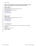 Cover of Impact of Environmental Site Location and Groundwater Table Depth on Thickness of Flexible Airfield Pavements