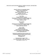 Cover of Influence of Filler Fractional Voids on Mastic and Mixture Performance