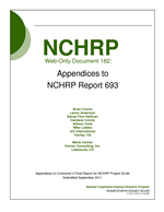 Cover of Appendices to NCHRP Report 693
