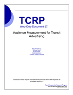 Cover of Audience Measurement for Transit Advertising