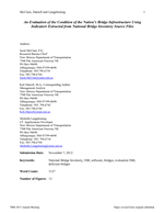Cover of An Evaluation of the Condition of the Nation’s Bridge Infrastructure Using Indicators Extracted from National Bridge Inventory Source Files