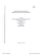 Cover of Public Service Assessment of Proposed Road Construction Projects