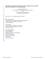 Cover of Expanding Transportation Education Across the Academy: The Sustainable City Year Program