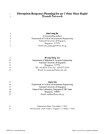 Cover of Disruption Response Planning for an Urban Mass Rapid Transit Network