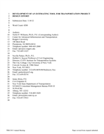 Cover of Development of Estimating Tool for Transportation Project Design