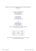 Cover of Evaluation of Texas Condition Assessment Program and Recommendations for Improvement