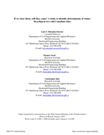 Cover of If We Clear Them, Will They Come? Study to Identify Determinants of Winter Bicycling in Two Cold Canadian Cities