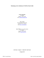 Cover of Methodology for the Calibration of VISSIM in Mixed Traffic