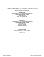 Cover of Efficient Methodology for Calibrating Traffic Flow Models Based on Bisection Analysis