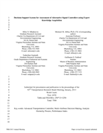 Cover of Decision-Support System for Assessment of Alternative Signal Controllers Using Expert Knowledge Acquisition