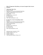 Cover of Effect of Temperature-Time History on Concrete Strength in Mass Concrete Structures
