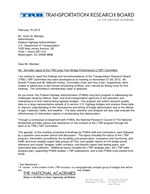 Cover of Long-Term Bridge Performance Committee Letter Report: February 19, 2013