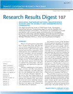 Cover of Developing Partnerships between Transportation Agencies and the Disability and Underrepresented Communities