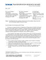 Cover of Long-Term Stewardship of Safety Data from the Second Strategic Highway Research Program (SHRP 2) Letter Report: May 3, 2013