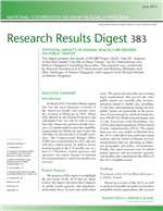 Cover of Potential Impacts of Federal Health Care Reform on Public Transit