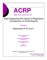 Cover of Data Supporting the Impact of Regulatory Compliance on Small Airports, Volume 1: Appendixes to ACRP Report 90. Appendixes A, B, and C.