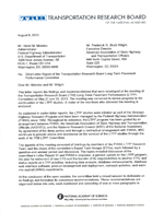 Cover of Long-Term Pavement Performance Committee Letter Report: August 8, 2013