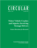 Cover of Motor Vehicle Crashes and Injuries Involving Teenage Drivers: Future Directions for Research