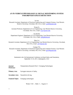 Cover of An In-Vehicle Physiological Signal Monitoring System for Driver Fatigue Detection