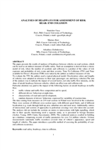 Cover of Analyses of Headways for Assessment of Risk Rear-end Collision