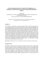 Cover of Factor Complexity of Accident Occurrence: An Empirical Demonstration Using Boosted Regression Trees