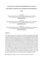 Cover of Investigating the Relationship between Pavement Roughness and Heart-Rate Variability by Road Driving Test
