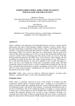 Cover of Linking Behavioral Indicators to Safety: What Is Safe and What Is Not?