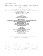 Cover of Differences in Motorcycle Conspicuity-related Factors and Motorcycle Crash Severities in Daylight and Dark Conditions