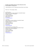 Cover of Framing Transportation Planning Pedagogy for Sustainability Generalists