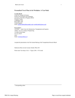Cover of Personalized Travel Plans in the Workplace: A Case-Study