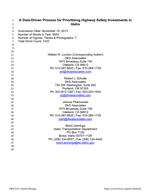 Cover of A Data-Driven Process for Prioritizing Highway Safety Investments in Idaho