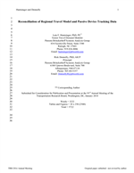 Cover of Reconciliation of Regional Travel Model and Passive Device Tracking Data