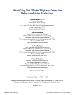 Cover of Identifying Net Effect of Highway Project in Before-and-After Evaluation