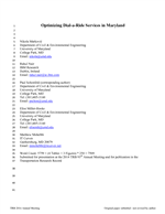 Cover of Optimizing Dial-a-Ride Services in Maryland