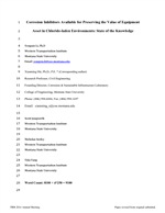 Cover of Corrosion Inhibitors Available for Preserving the Value of Equipment Assets in Chloride-laden Environments: State of the Knowledge